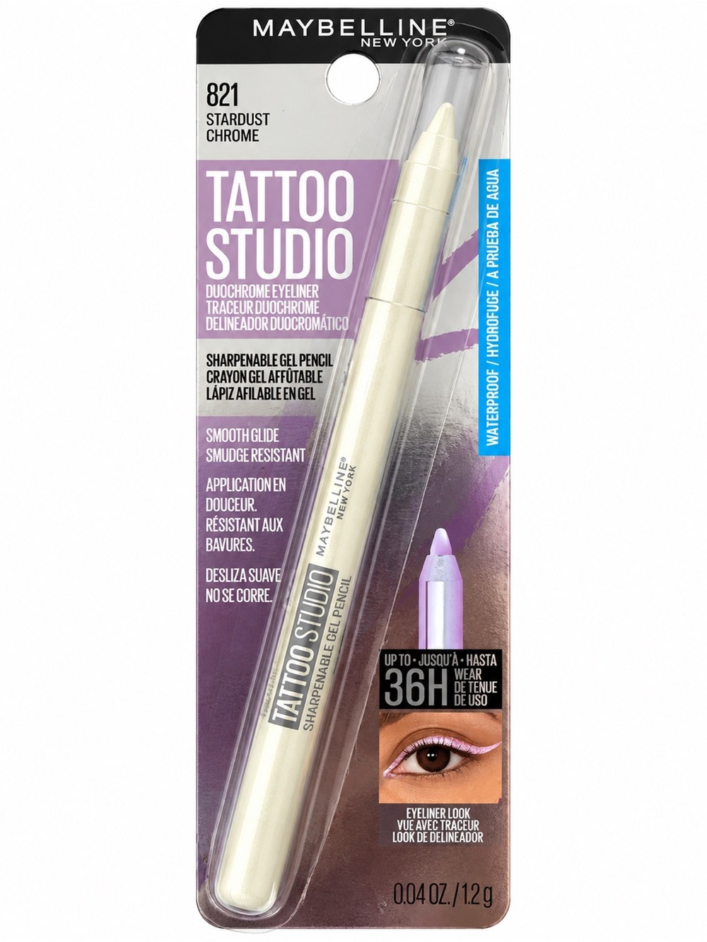 Maybelline Tattoo Studio Waterproof Gel Pencil Eyeliner - Stardust Chrome 821